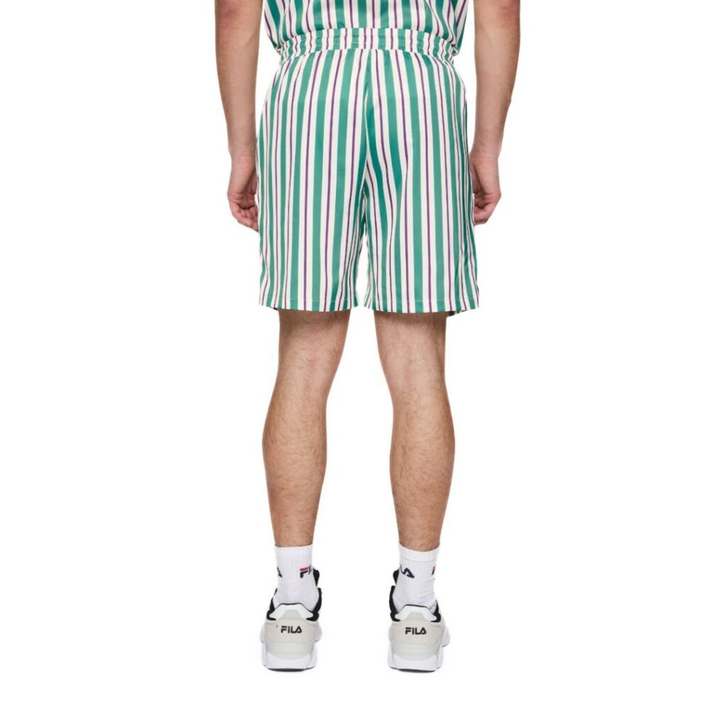Fila LASTRO Shorts Striped Satin - Antique White/Green/Purple - immagine 2