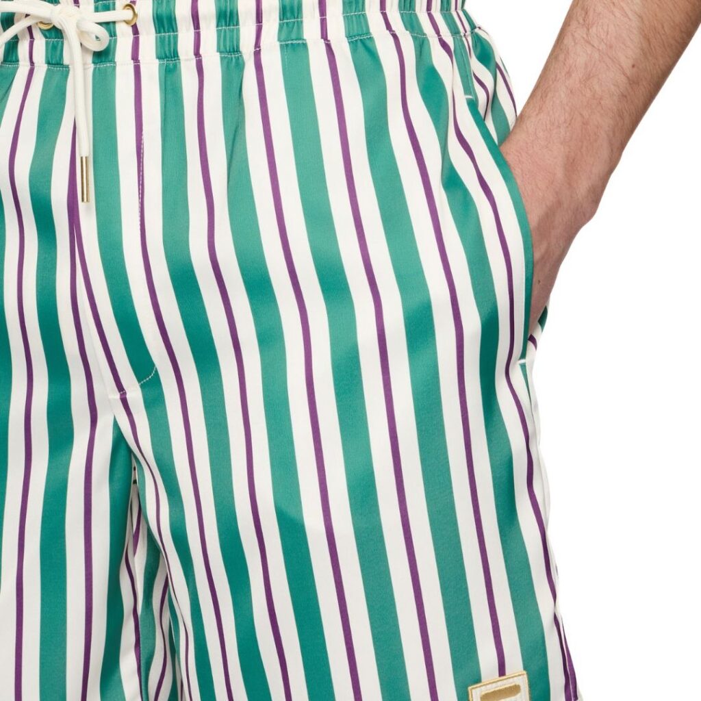 Fila LASTRO Shorts Striped Satin - Antique White/Green/Purple - immagine 3