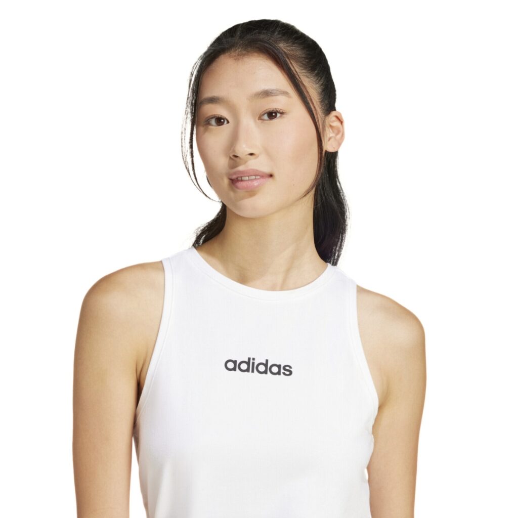 Adidas Canotta Linear Logo - White - immagine 2