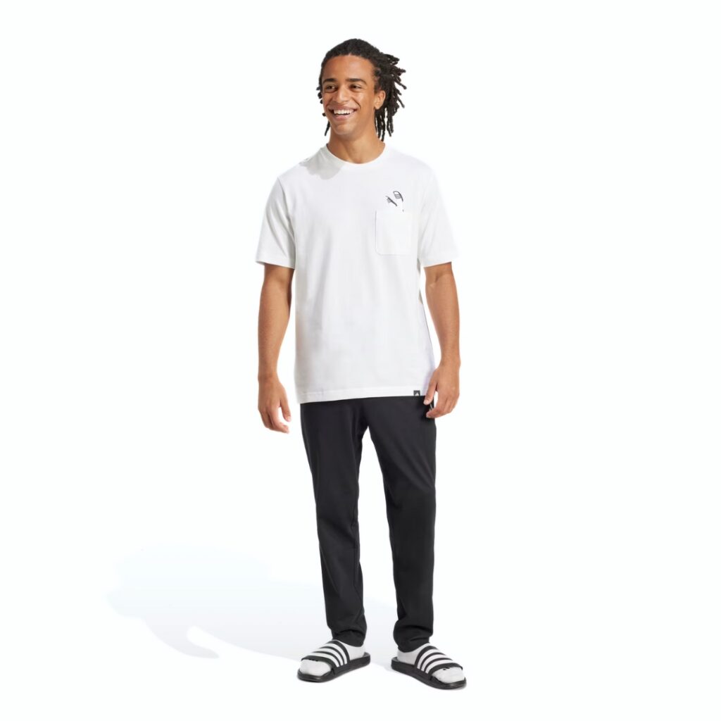 Adidas T-Shirt Lounge Slides Graphic Pocket - White - immagine 3