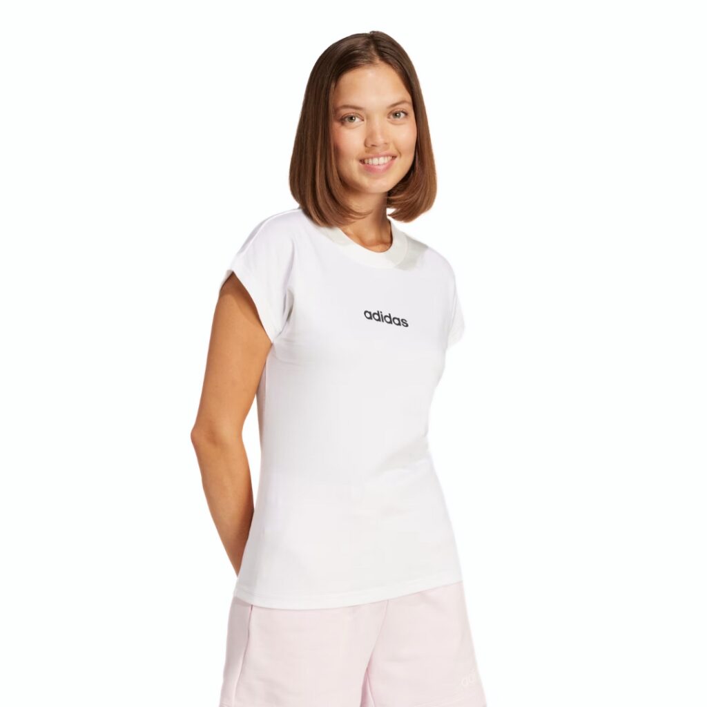 Adidas T-shirt Essentials Linear - White/Black - immagine 3