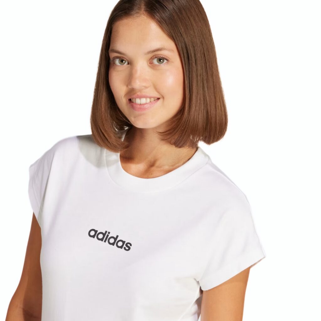 Adidas T-shirt Essentials Linear - White/Black - immagine 2