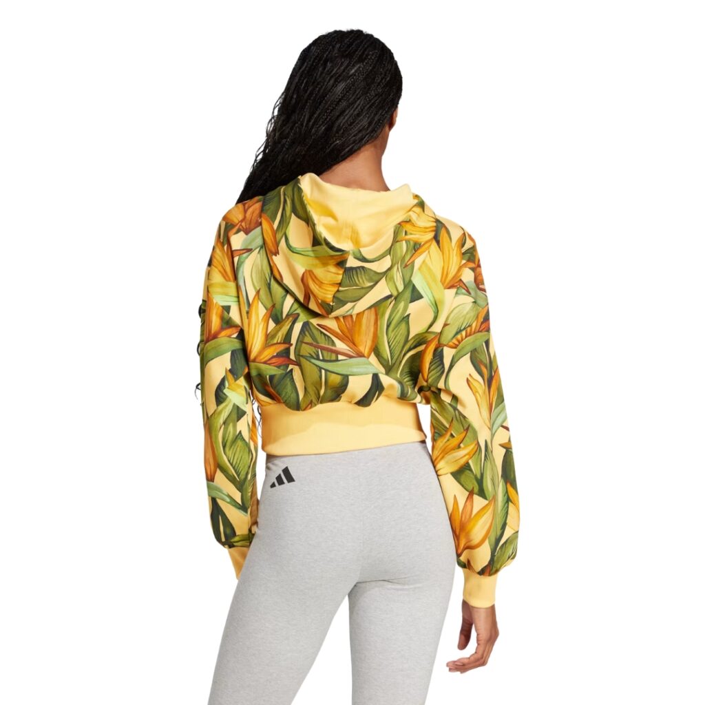 Adidas x Farm Rio Felpa Con Cappuccio - Semi Spark/Bold Gold/Green - immagine 4