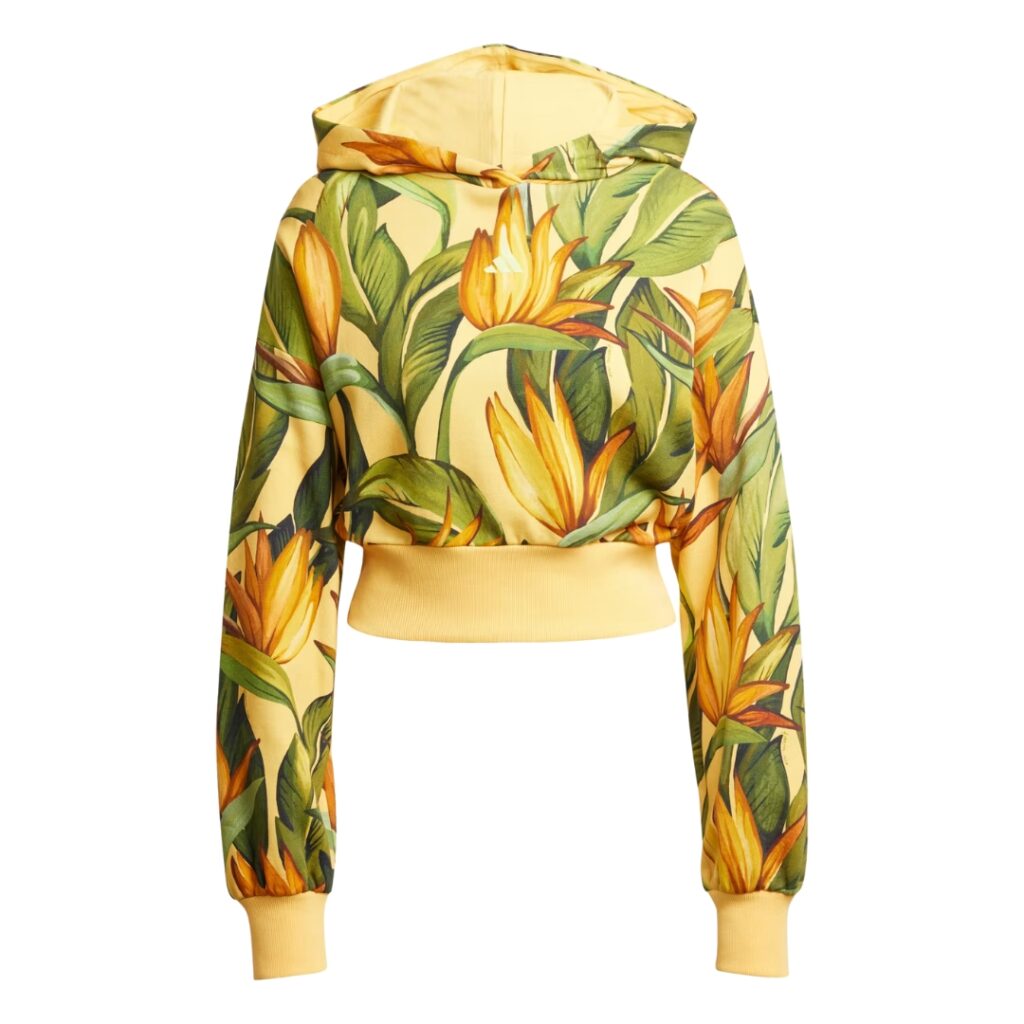 Adidas x Farm Rio Felpa Con Cappuccio - Semi Spark/Bold Gold/Green - immagine 5