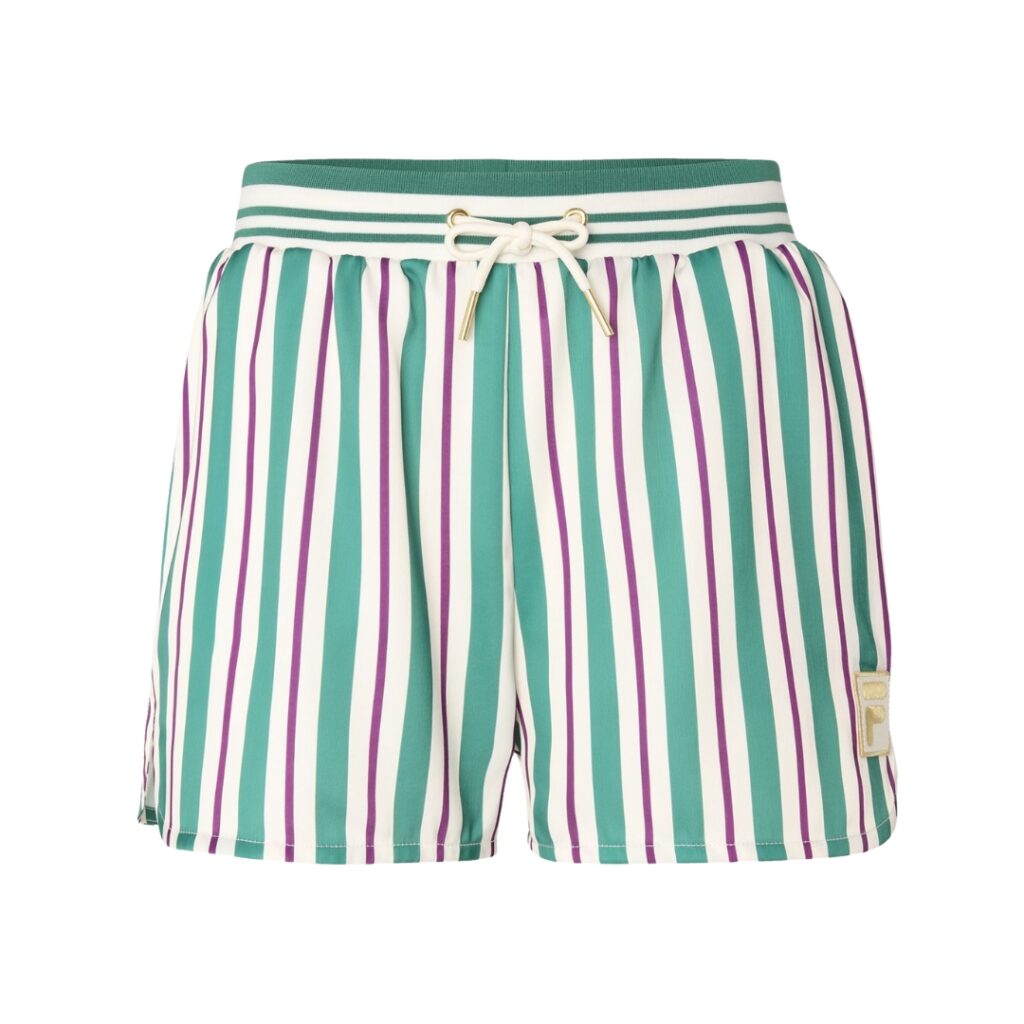 Fila LASSANCE Shorts Striped Satin - Antique White/Green/Purple - immagine 5
