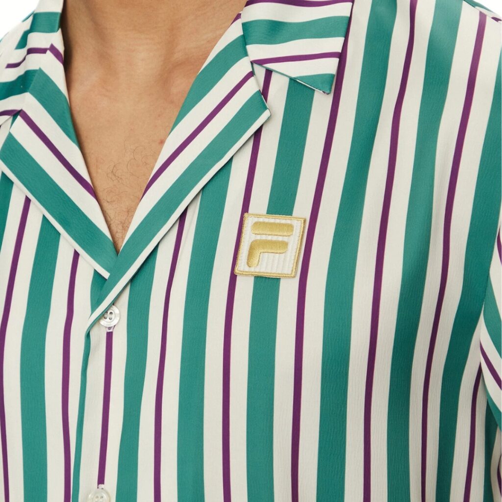 Fila LASTRO Camicia Oversize Striped Satin - Antique White/Green/Purple - immagine 5