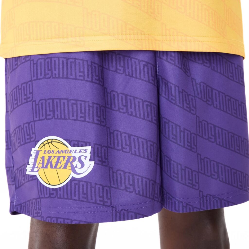 New Era Shorts LA Lakers NBA All Over Print Graphic - Viola - immagine 3