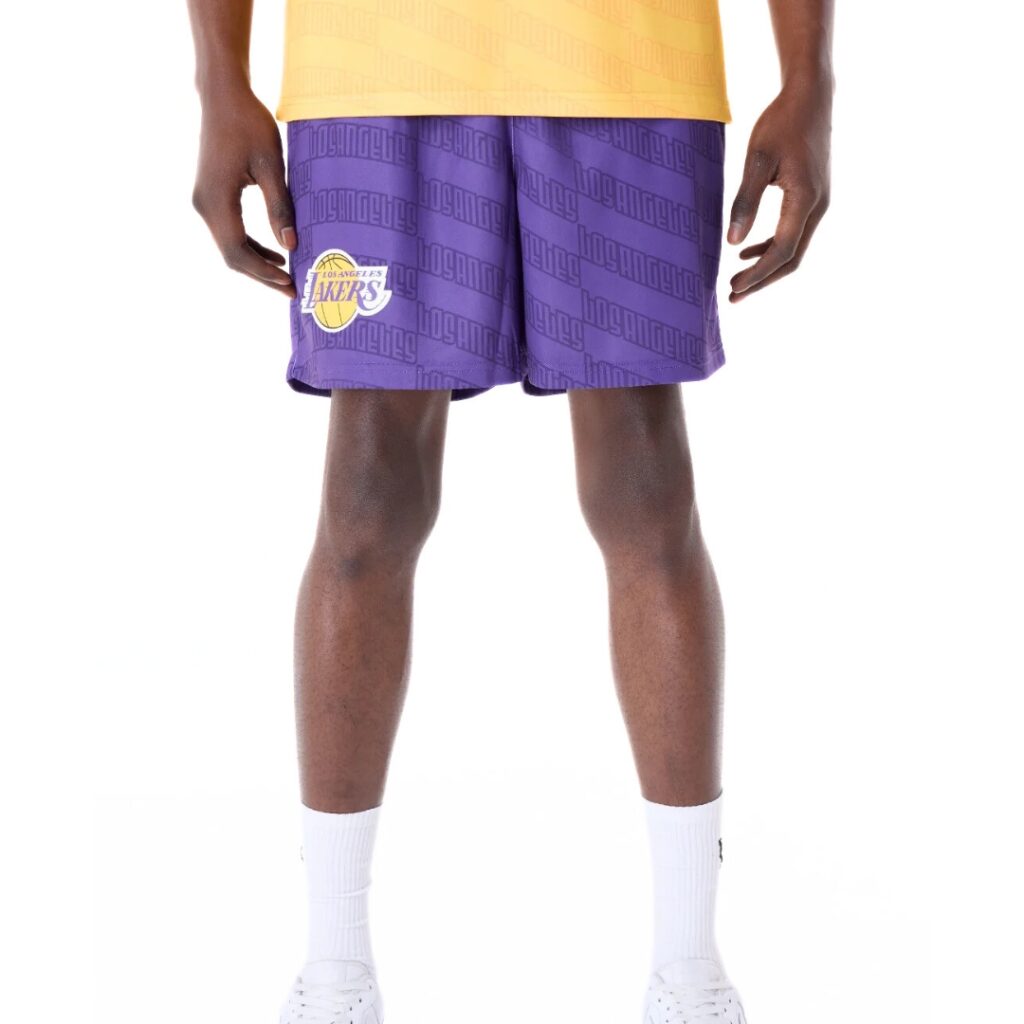 New Era Shorts LA Lakers NBA All Over Print Graphic - Viola