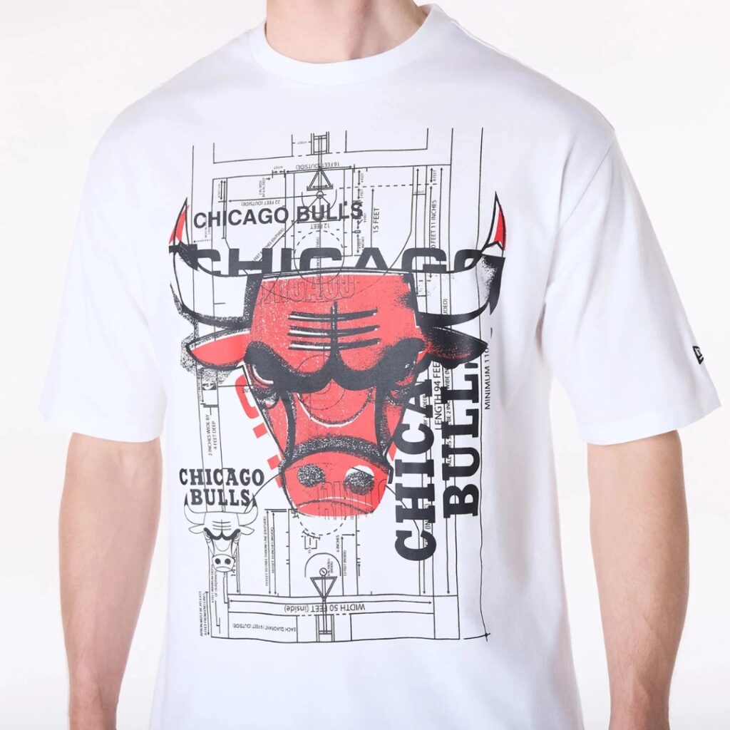 New Era T-Shirt Chicago Bulls NBA Graphic - Bianca - immagine 3