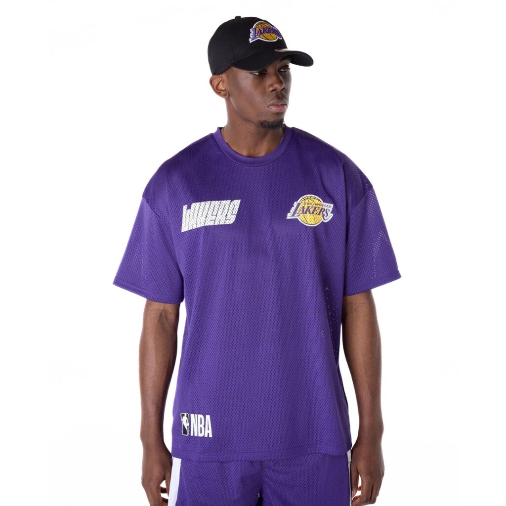 New Era T-Shirt LA Lakers Graphic Mesh - Purple