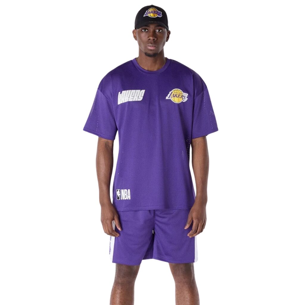New Era T-Shirt LA Lakers Graphic Mesh - Purple - immagine 3