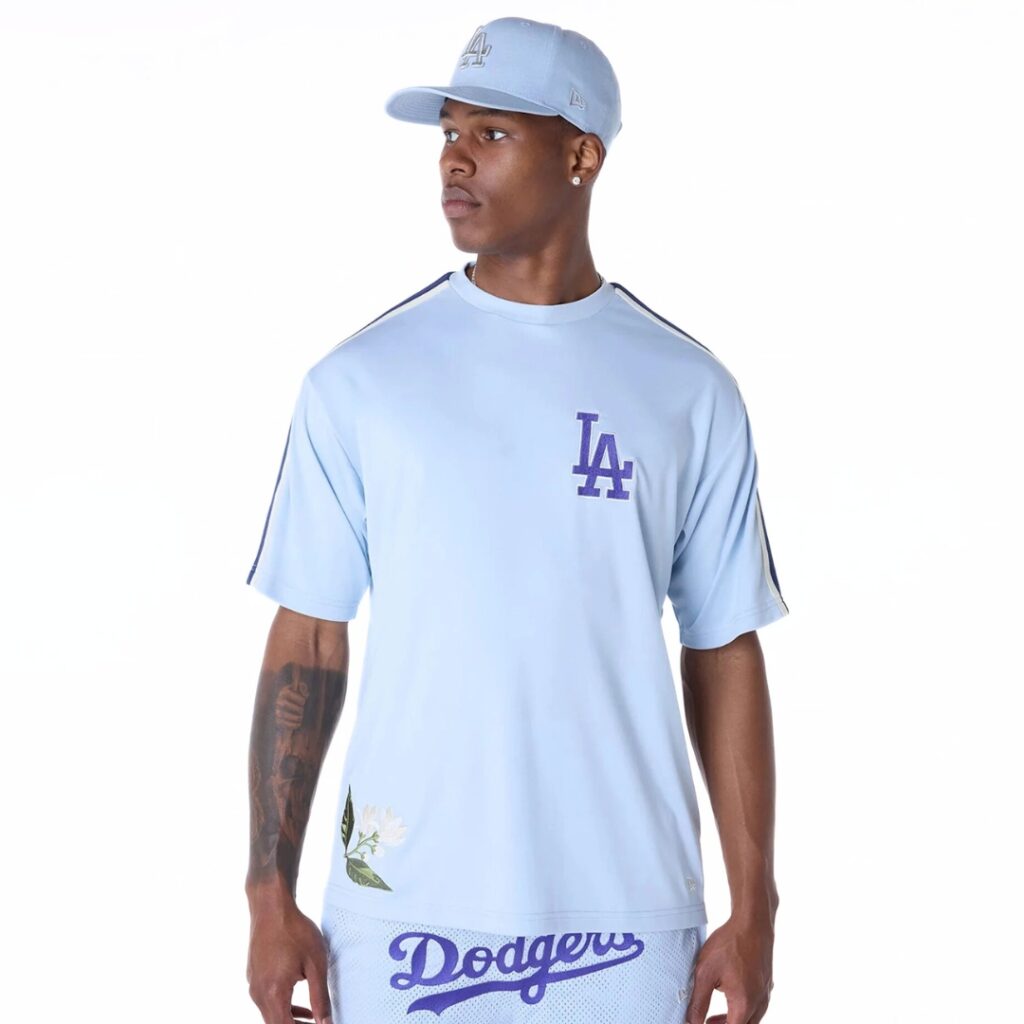 New Era T-Shirt Oversize LA Dodgers Floral - Light Blue