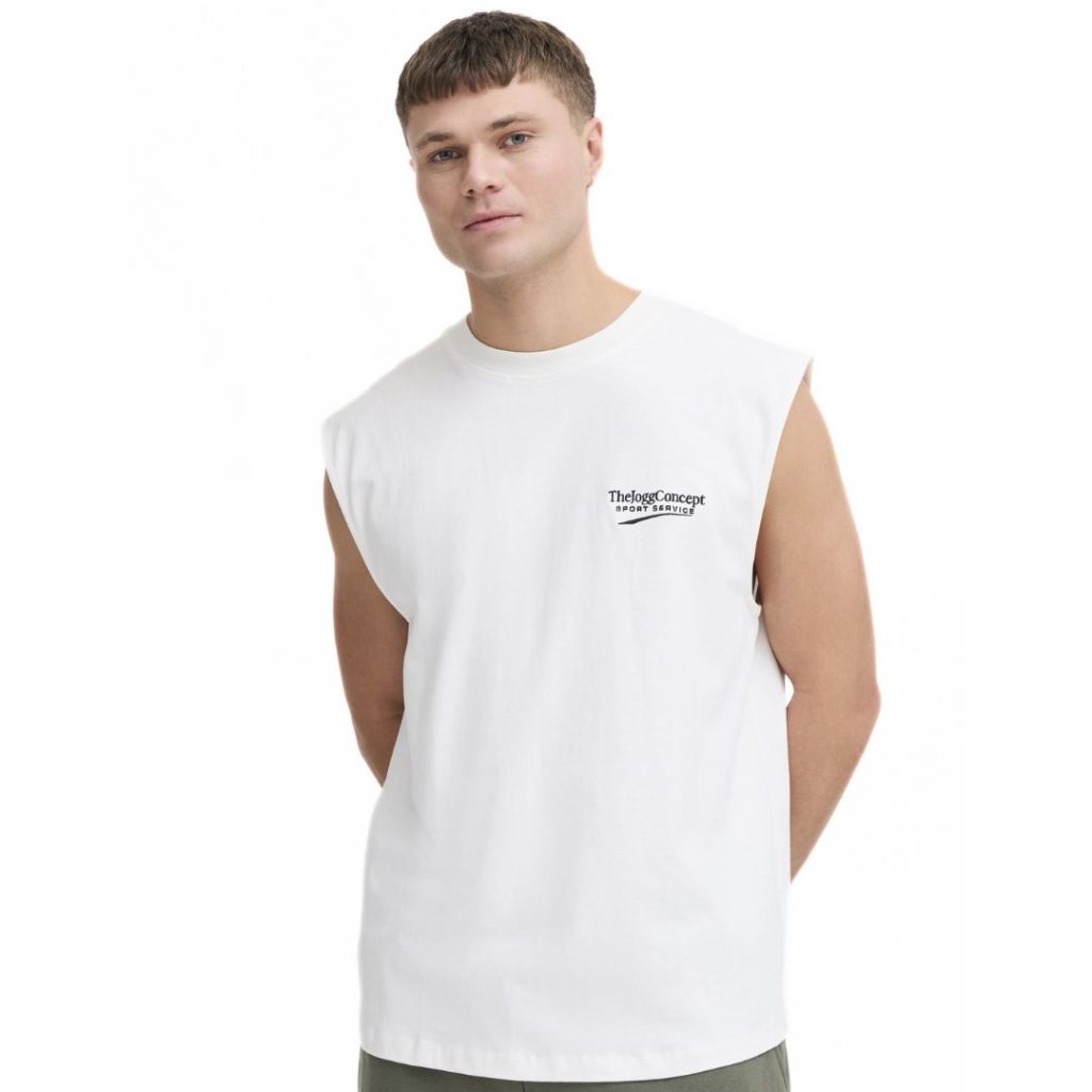 TheJoggConcept JCMSAMI Sleeveless T-Shirt - Off White