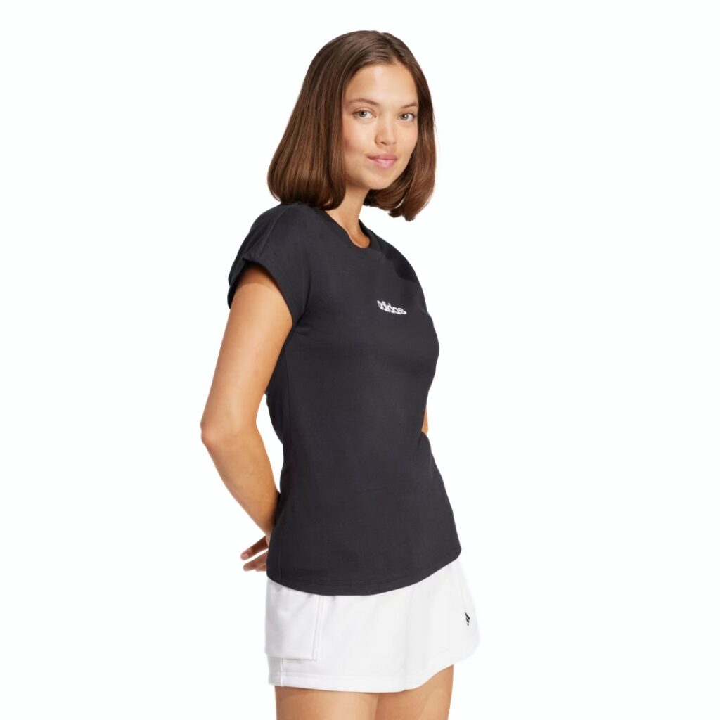 Adidas T-shirt Essentials Linear - Black/White - immagine 2