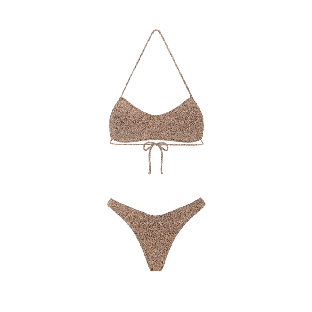F**K Bikini Donna Fascia con Slip Americano Fisso - Brown - immagine 4