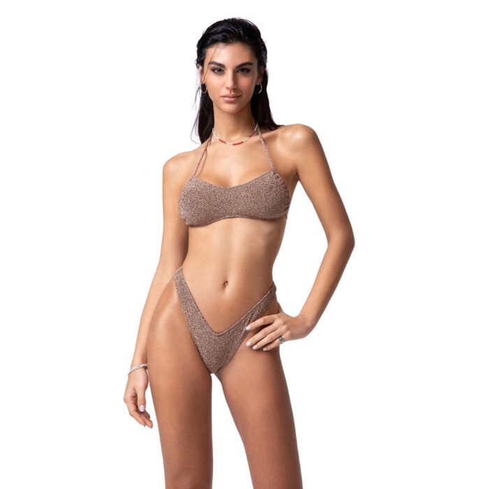 F**K Bikini Donna Fascia con Slip Americano Fisso - Brown