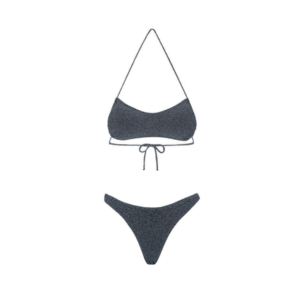 F**K Bikini Donna Fascia con Slip Americano Fisso - Grey - immagine 4