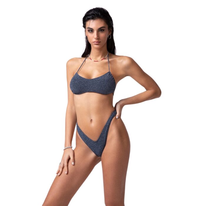 F**K Bikini Donna Fascia con Slip Americano Fisso - Grey