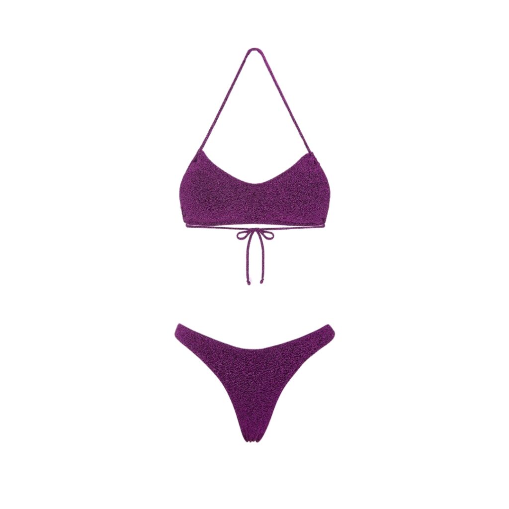 F**K Bikini Donna Fascia con Slip Americano Fisso - Purple - immagine 4
