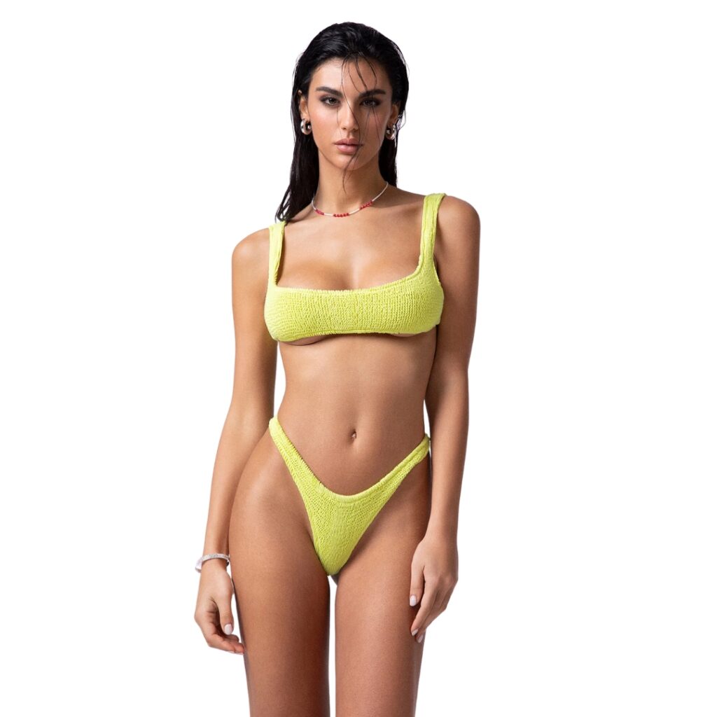 F**K Bikini Donna Top con Slip Fisso - Lime