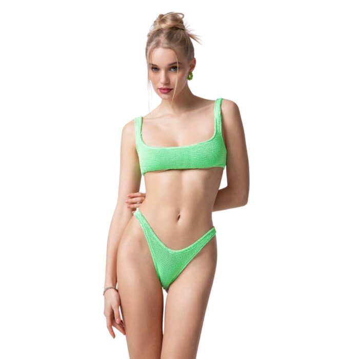 F**K Bikini Donna Top con Slip Fisso - Neon Green