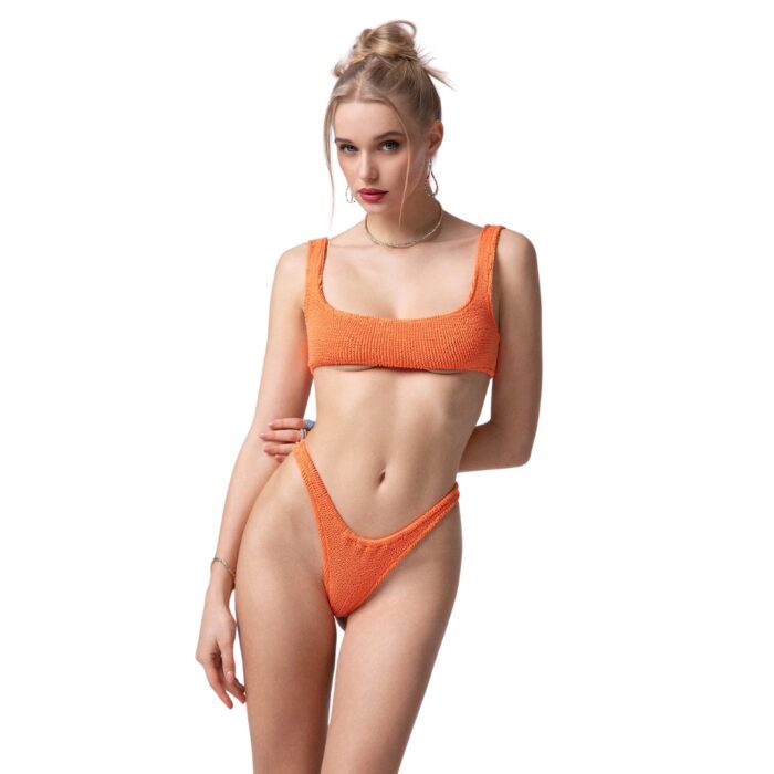 F**K Bikini Donna Top con Slip Fisso - Neon Orange