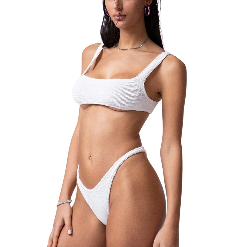 F**K Bikini Donna Top con Slip Fisso - White - immagine 3