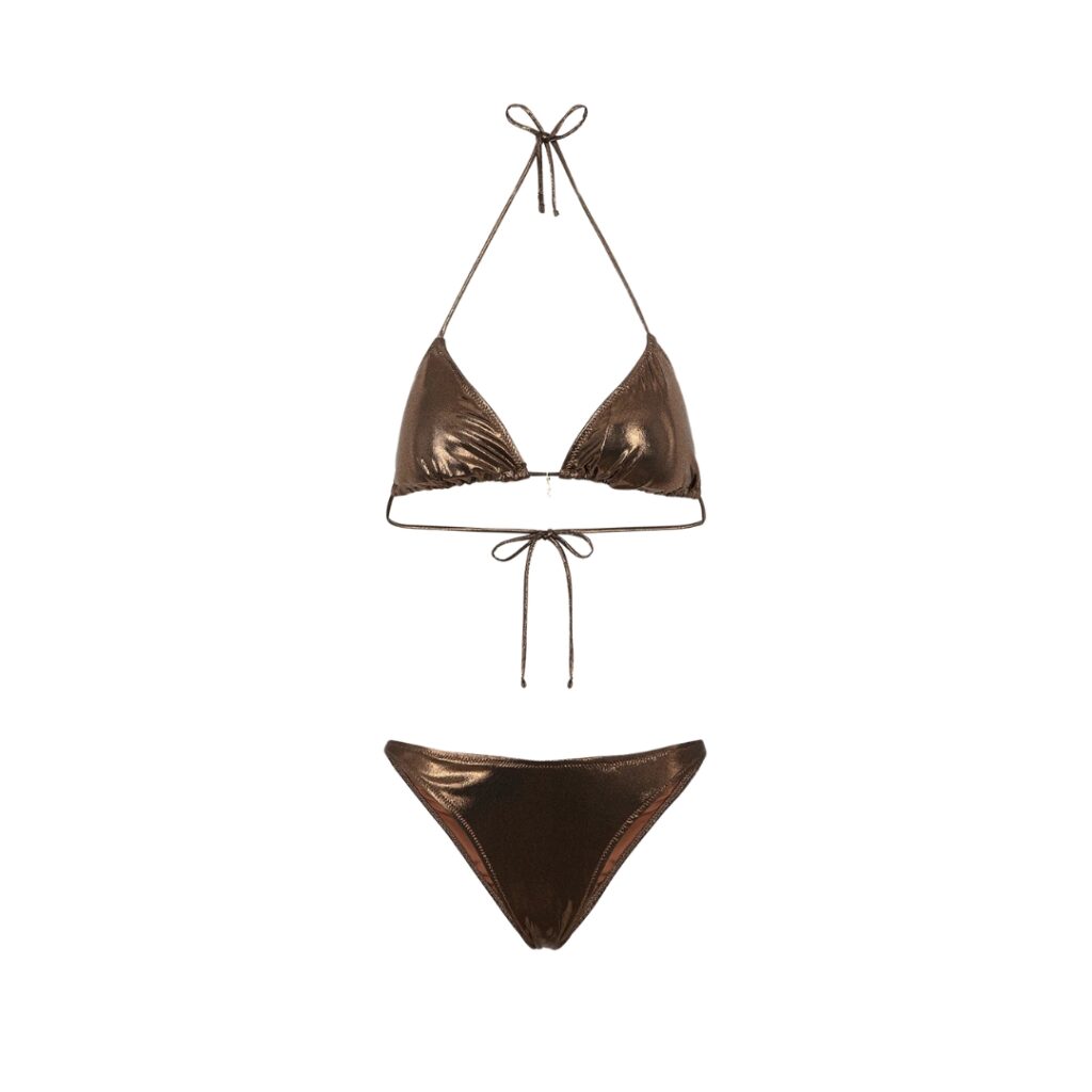 F**K  Bikini Donna Triangolo con Slip Americano Fisso - Brown - immagine 4