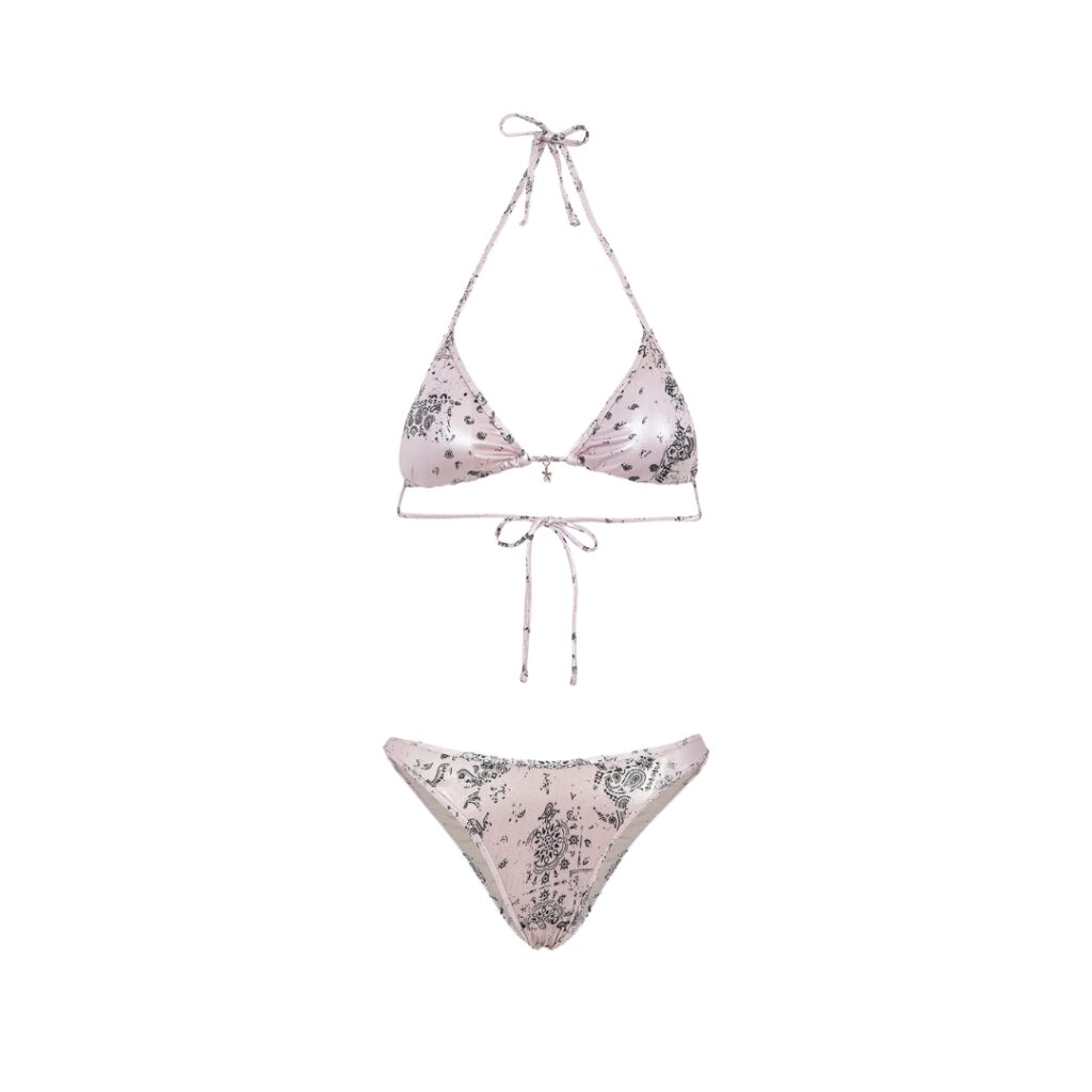 F**K Bikini Donna Triangolo con Slip Americano Fisso Fantasia - Lilac - immagine 4