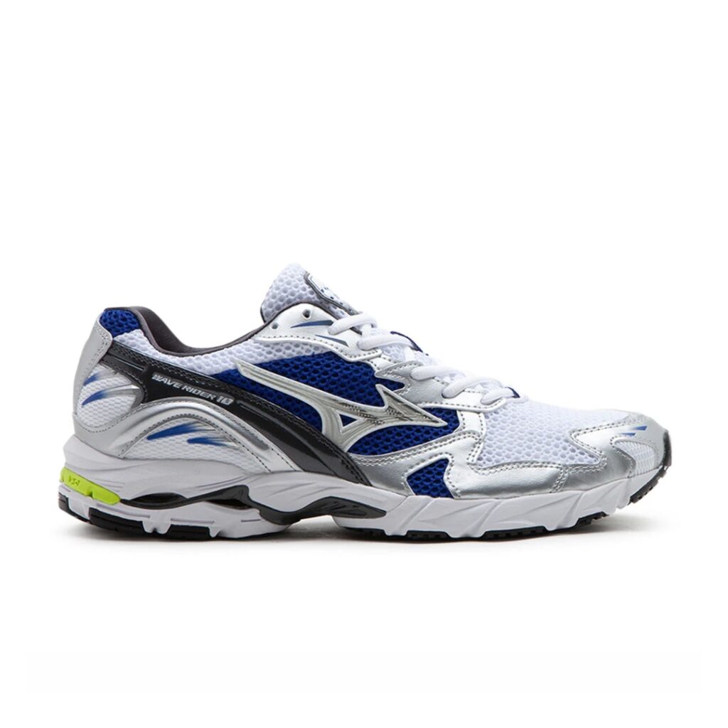 Mizuno Wave Rider 10 - White/Silver/Blue - immagine 2