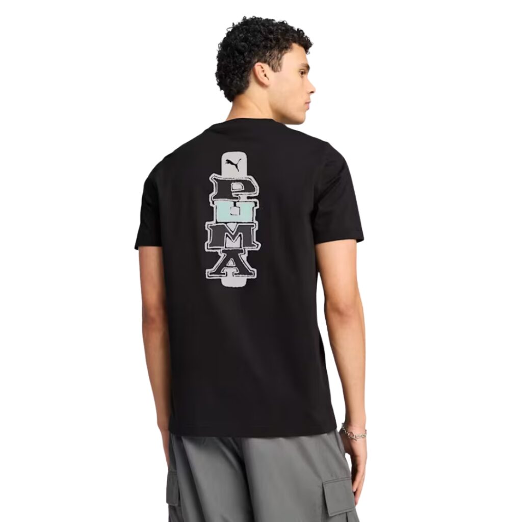 Puma T-shirt Grafica Sul Retro - Black