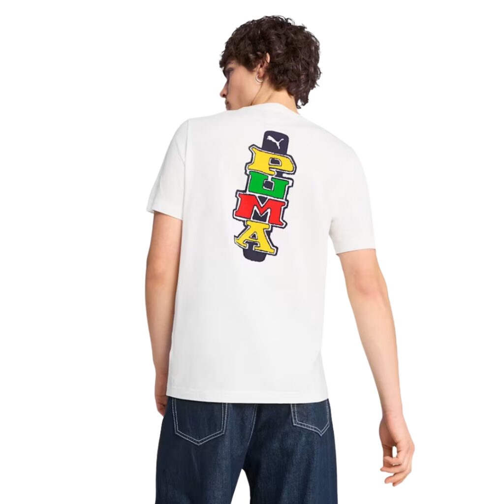 Puma T-shirt Grafica Sul Retro - White