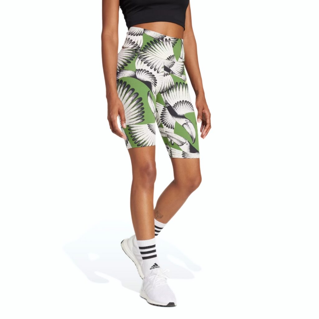 Adidas x Farm Rio Bike Short - Cream White/Crew Green/Black - immagine 3