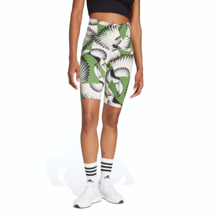Adidas x Farm Rio Bike Short - Cream White/Crew Green/Black
