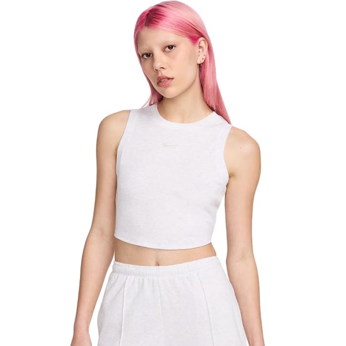 Nike Sportswear Canotta Crop Aderente - Birch Heather/Light Orewood Brown
