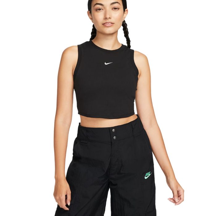 Nike Sportswear Canotta Crop Aderente - Black/Sail