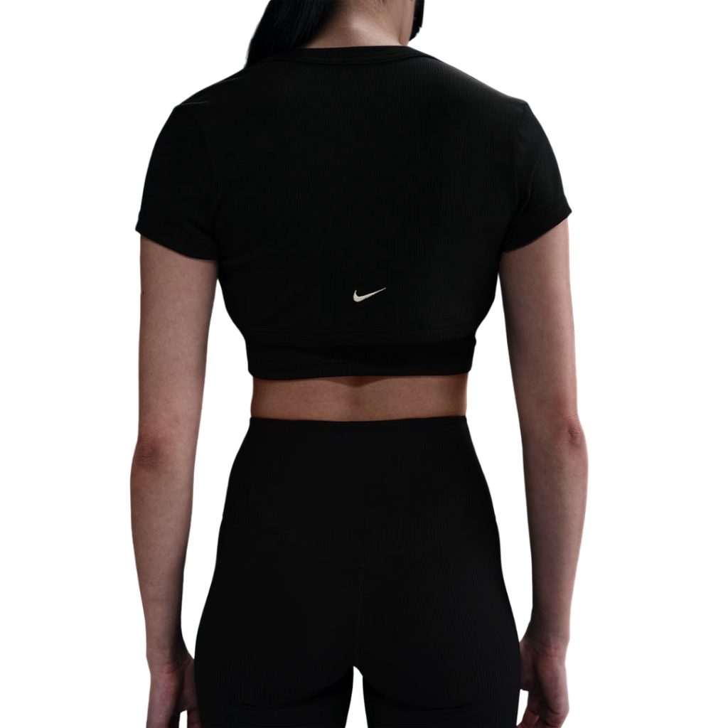 Nike Sportswear Chill Knit Top Corto E Aderente 2 in 1 - Black/Sail - immagine 3