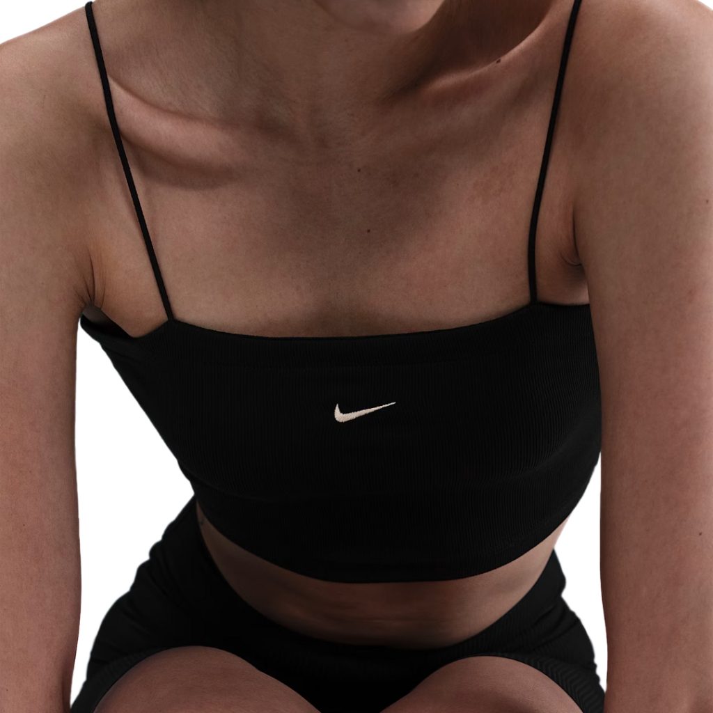 Nike Sportswear Chill Knit Top Corto E Aderente 2 in 1 - Black/Sail - immagine 2